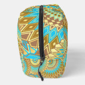 Overlappende Mandala Blauw Bruin Goud Toilettasje (Rechts)