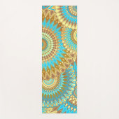 Overlappende Mandala Blauw Bruin Goud Yogamat (Voorkant)