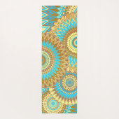 Overlappende Mandala Blauw Bruin Goud Yogamat (Achterkant)