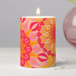 Overlappende Mandala Oranje Roze Geel