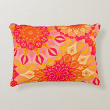 Overlappende Mandala Oranje Roze Geel
