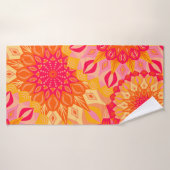 Overlappende Mandala Oranje Roze Geel Badhanddoek (Badhanddoek)