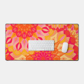 Overlappende Mandala Oranje Roze Geel Bureaumat (Keyboard & Muis)