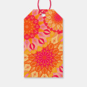 Overlappende Mandala Oranje Roze Geel Cadeaulabel (Achterkant)