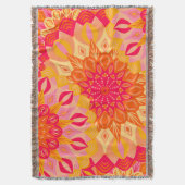 Overlappende Mandala Oranje Roze Geel Deken (Voorkant Verticaal)