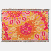 Overlappende Mandala Oranje Roze Geel