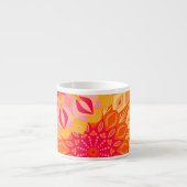 Overlappende Mandala Oranje Roze Geel Espresso Kop (Voorkant)