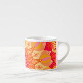 Overlappende Mandala Oranje Roze Geel Espresso Kop (Rechts)