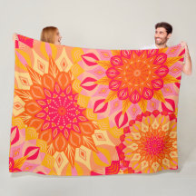 Overlappende Mandala Oranje Roze Geel