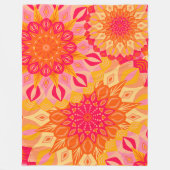 Overlappende Mandala Oranje Roze Geel Fleece Deken (Voorkant)
