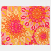Overlappende Mandala Oranje Roze Geel Fleece Deken (Voorkant (Horizontaal))