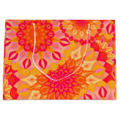 Overlappende Mandala Oranje Roze Geel Groot Cadeauzakje (Voorkant)