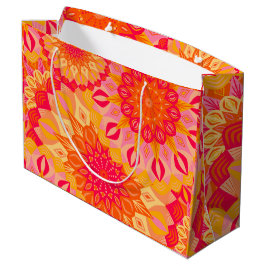 Overlappende Mandala Oranje Roze Geel Groot Cadeauzakje