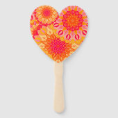 Overlappende Mandala Oranje Roze Geel Handwaaier (Achterkant)