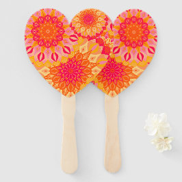 Overlappende Mandala Oranje Roze Geel Handwaaier