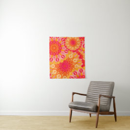 Overlappende Mandala Oranje Roze Geel Klein Wandkleed