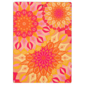 Overlappende Mandala Oranje Roze Geel Klembord (Achterkant)