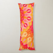 Overlappende Mandala Oranje Roze Geel Lichaamskussen (Achterkant (Verticaal))