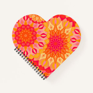 Overlappende Mandala Oranje Roze Geel Notitieboek