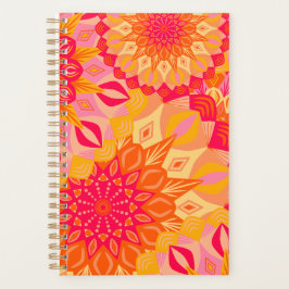 Overlappende Mandala Oranje Roze Geel Planner
