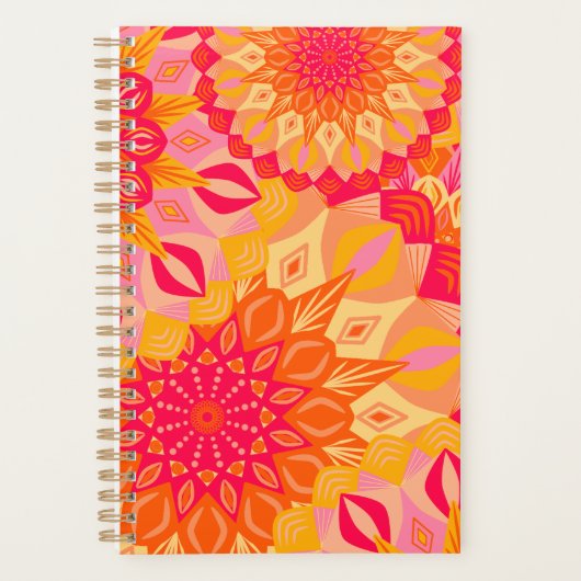 Overlappende Mandala Oranje Roze Geel Planner (Voorkant)