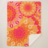 Overlappende Mandala Oranje Roze Geel Sherpa Deken (Voorkant)