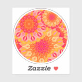 Overlappende Mandala Oranje Roze Geel Sticker (Vel)