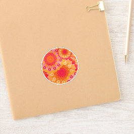 Overlappende Mandala Oranje Roze Geel Sticker