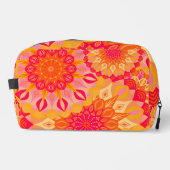 Overlappende Mandala Oranje Roze Geel Toilettasje (Voorkant)