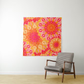 Overlappende Mandala Oranje Roze Geel Wandkleed (In Situ (horizontaal))
