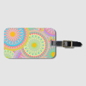 Overlappende Mandala Roze Blauw Geel Mint Paars Bagagelabel (Voorkant (horizontaal))