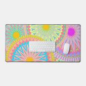 Overlappende Mandala Roze Blauw Geel Mint Paars Bureaumat (Keyboard & Muis)