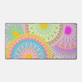 Overlappende Mandala Roze Blauw Geel Mint Paars Bureaumat (Voorkant)