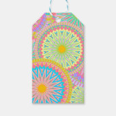 Overlappende Mandala Roze Blauw Geel Mint Paars Cadeaulabel (Voorkant)