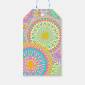 Overlappende Mandala Roze Blauw Geel Mint Paars Cadeaulabel (Achterkant)