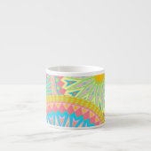 Overlappende Mandala Roze Blauw Geel Mint Paars Espresso Kop (Voorkant)