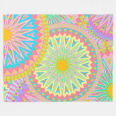 Overlappende Mandala Roze Blauw Geel Mint Paars Fleece Deken (Voorkant (Horizontaal))