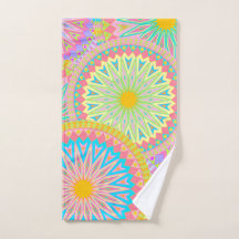 Overlappende Mandala Roze Blauw Geel Mint Paars