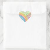 Overlappende Mandala Roze Blauw Geel Mint Paars Hart Sticker (Tas)