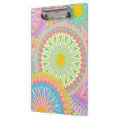 Overlappende Mandala Roze Blauw Geel Mint Paars Klembord (Links)