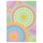 Overlappende Mandala Roze Blauw Geel Mint Paars Klembord (Achterkant)