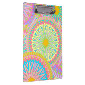 Overlappende Mandala Roze Blauw Geel Mint Paars Klembord (Rechts)