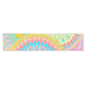 Overlappende Mandala Roze Blauw Geel Mint Paars Korte Tafelloper (Horizontaal)