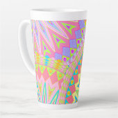 Overlappende Mandala Roze Blauw Geel Mint Paars Latte Mok (Linkerhoek)