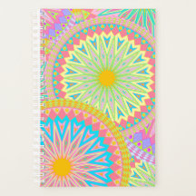 Overlappende Mandala Roze Blauw Geel Mint Paars