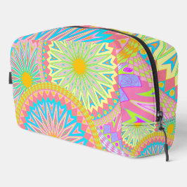 Overlappende Mandala Roze Blauw Geel Mint Paars Toilettasje