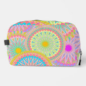 Overlappende Mandala Roze Blauw Geel Mint Paars Toilettasje (Voorkant)