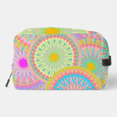 Overlappende Mandala Roze Blauw Geel Mint Paars Toilettasje (Achterkant)