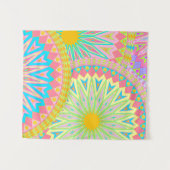 Overlappende Mandala Roze Blauw Geel Mint Paars Wandkleed (Voorkant (horizontaal))