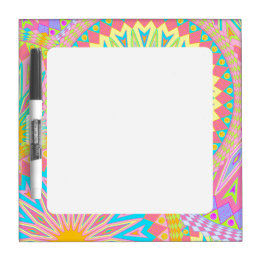 Overlappende Mandala Roze Blauw Geel Mint Paars Whiteboard